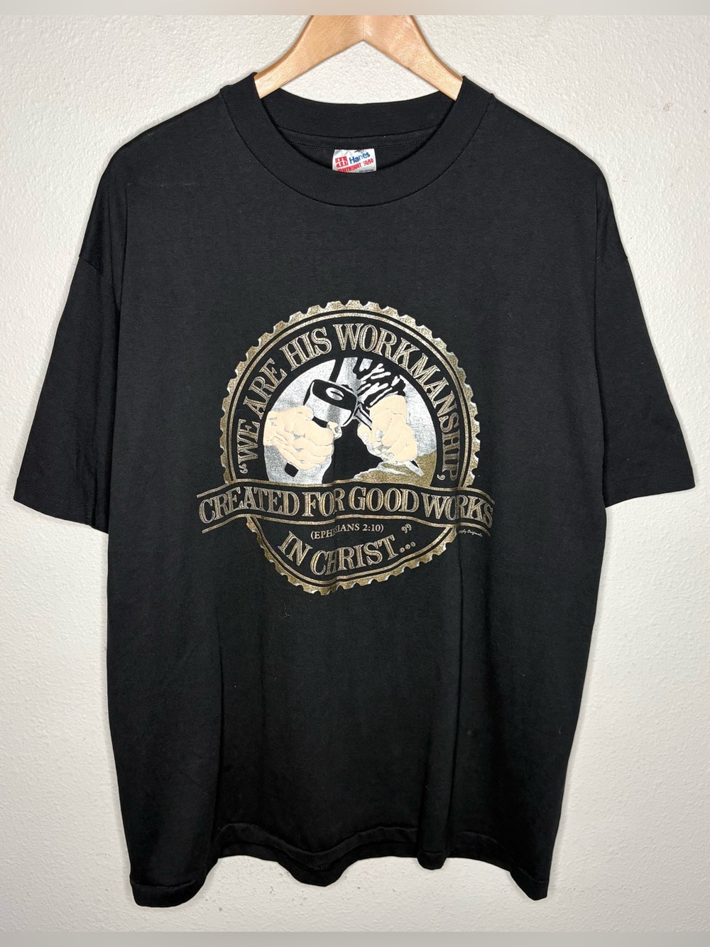 Vintage Jesus T Shirt We Are His Workmanship in Christ Mens Size XL